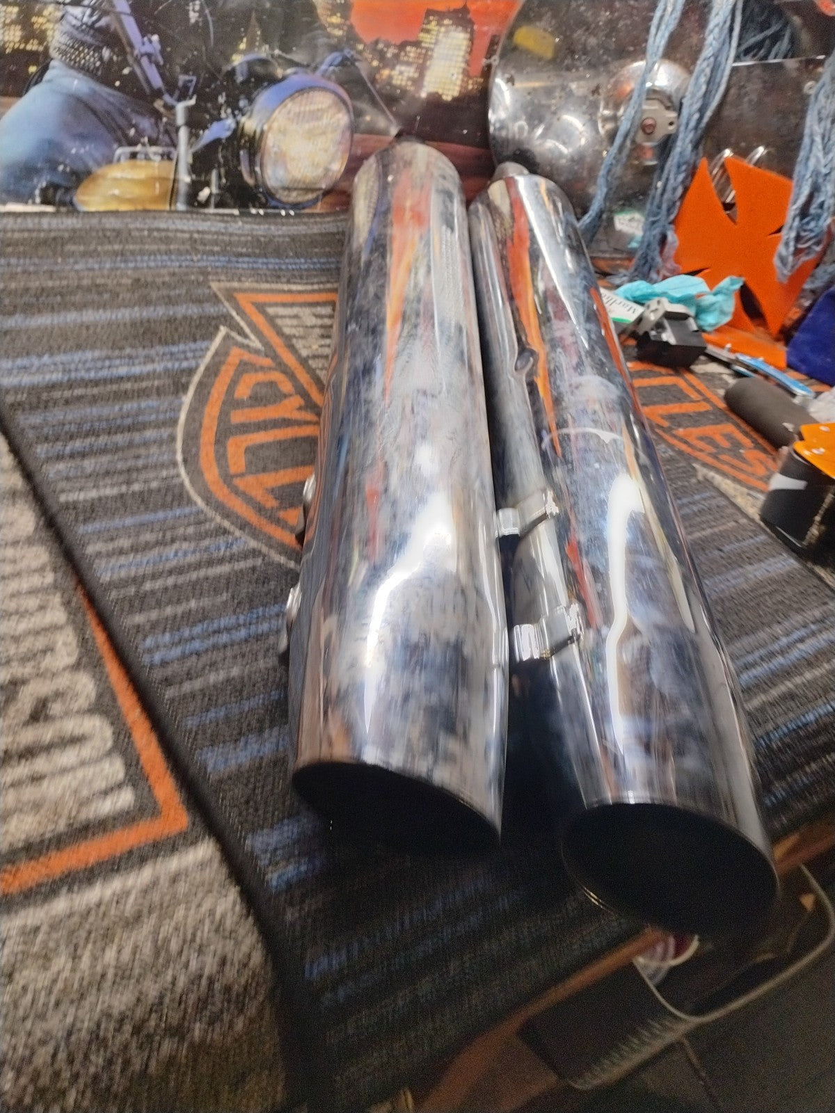 Harley Davidson FLHT Touring Exhaust Muffler 65546-98A CHROME EXHAUST PIPE 