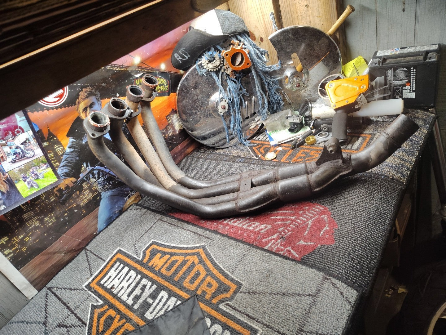 91-94 HONDA CBR600F2 EXHAUST HEADER PIPES MANIFOLD W CLAMP BOLTS OEM GOOD WORKIN