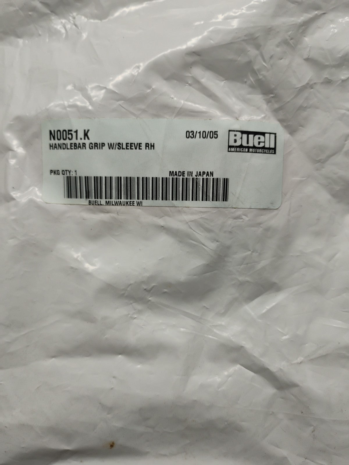 BUELL HANDLEBAR GRIP W/SLEEVE RH N0051.K NOS OEM