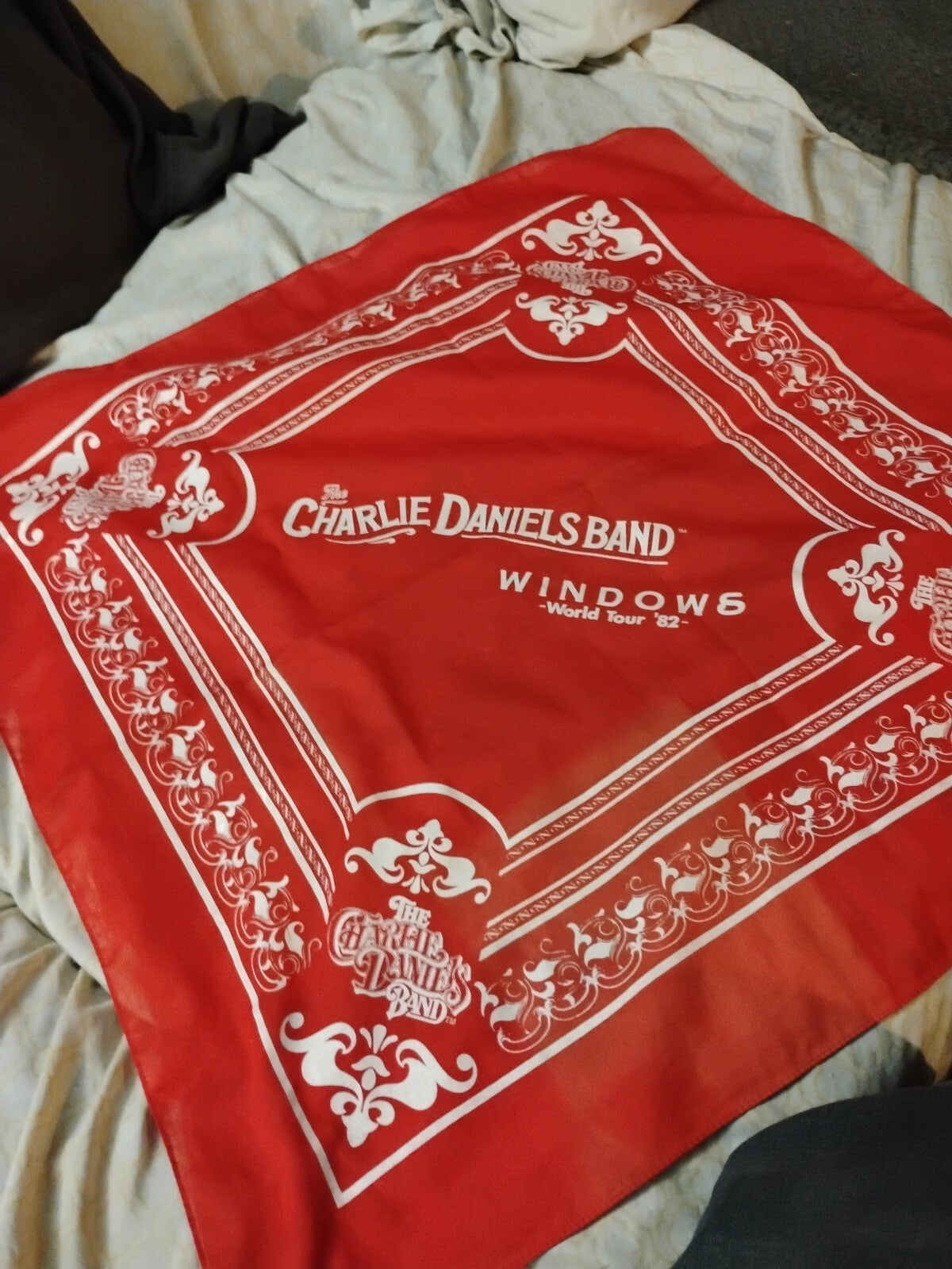 Charlie Daniels Windows World Tour 82 Vintage Country Music  Concert Bandana