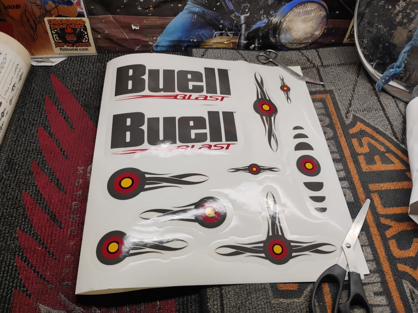 Buell Blast  Harley Personal F/X kit: Decal Set  13622-00Y  Mesa style NOS
