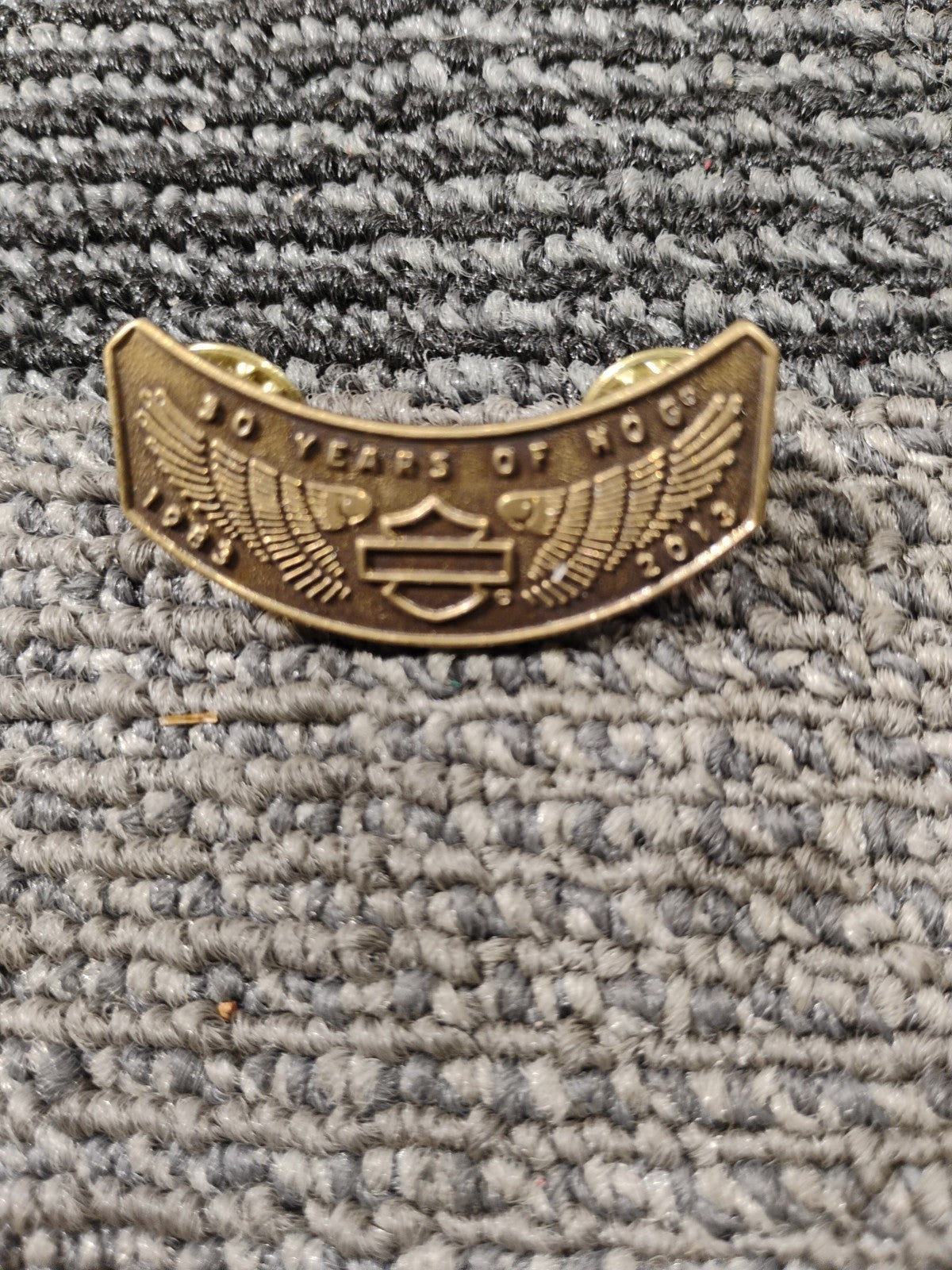 Vintage Harley Davidson MC Vest Lapel Pin 2013 Harley Owner's Group HOG Rocker