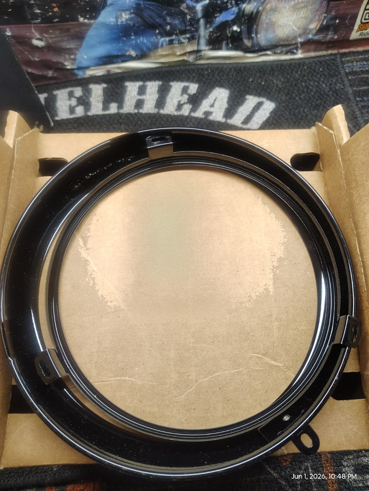 OEM Harley-Davidson Headlamp Assembly Black Trim Ring 68342-05A 7" Headlight