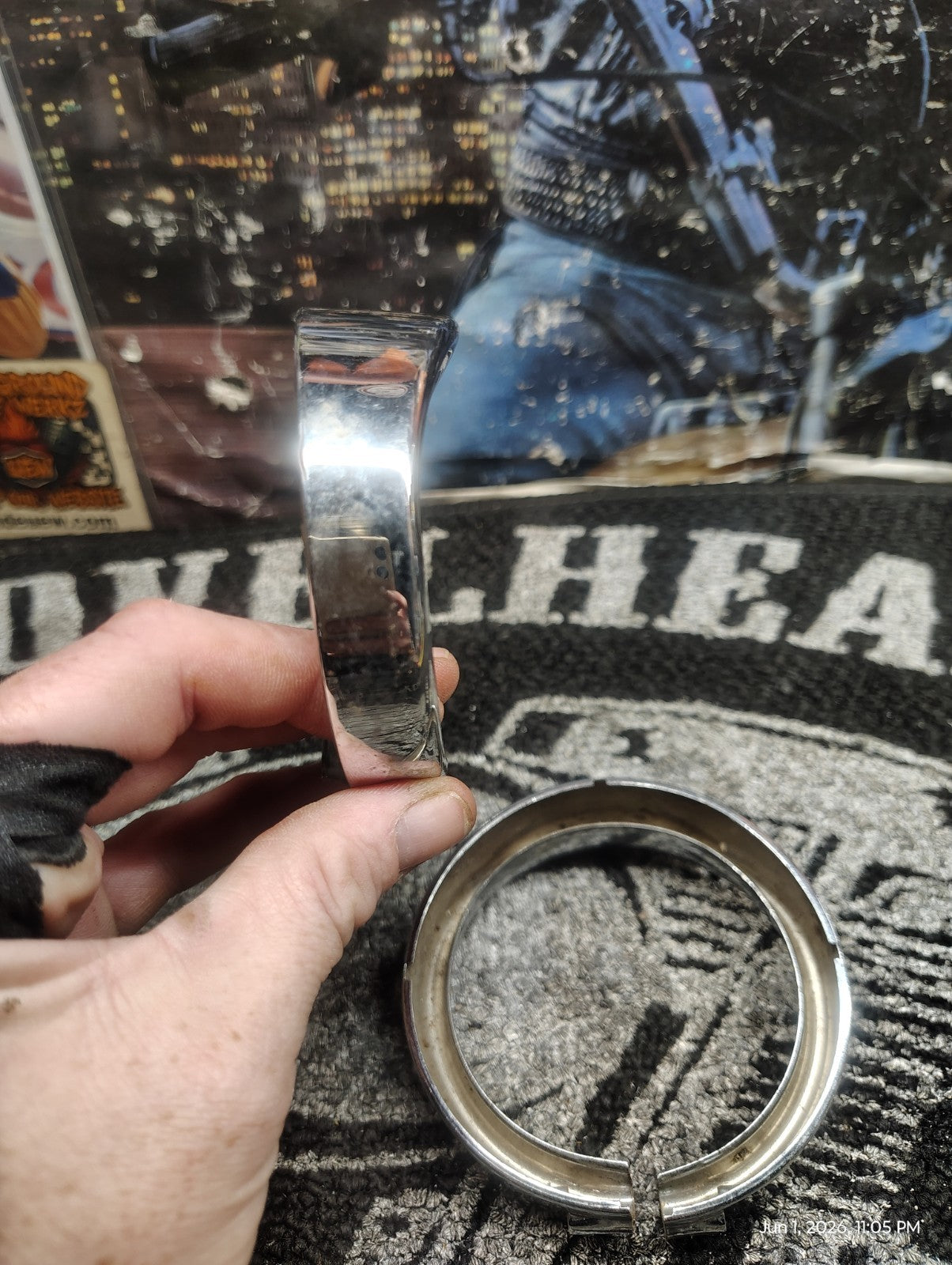 Harley-Davidson Chrome Passing Lamp Trim Rings Pair Auxiliary Spotlight Bezels