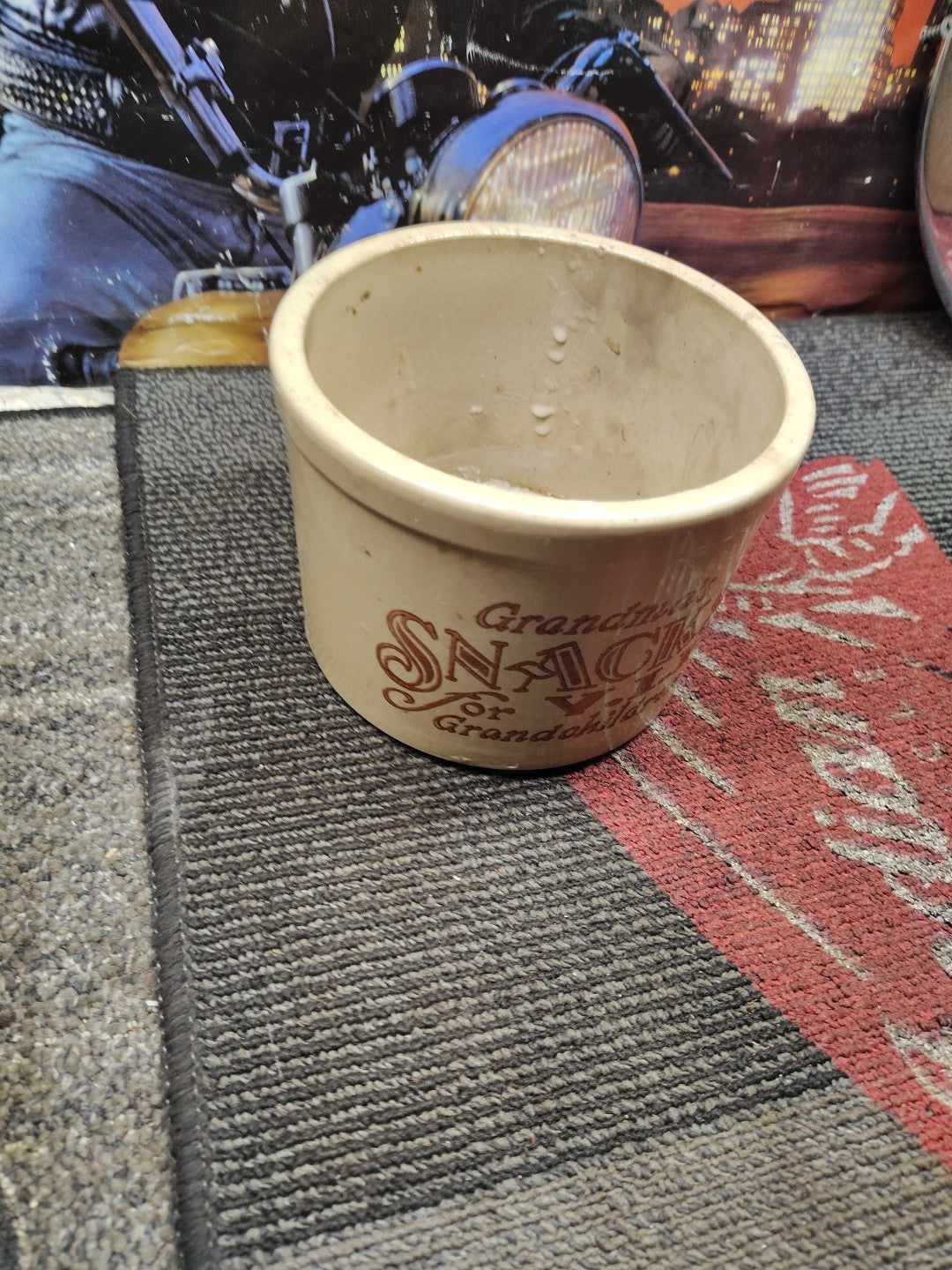 VintPottery Crock "Grandma's Snacks for V.I.P. Grandchildren"Candle Crock