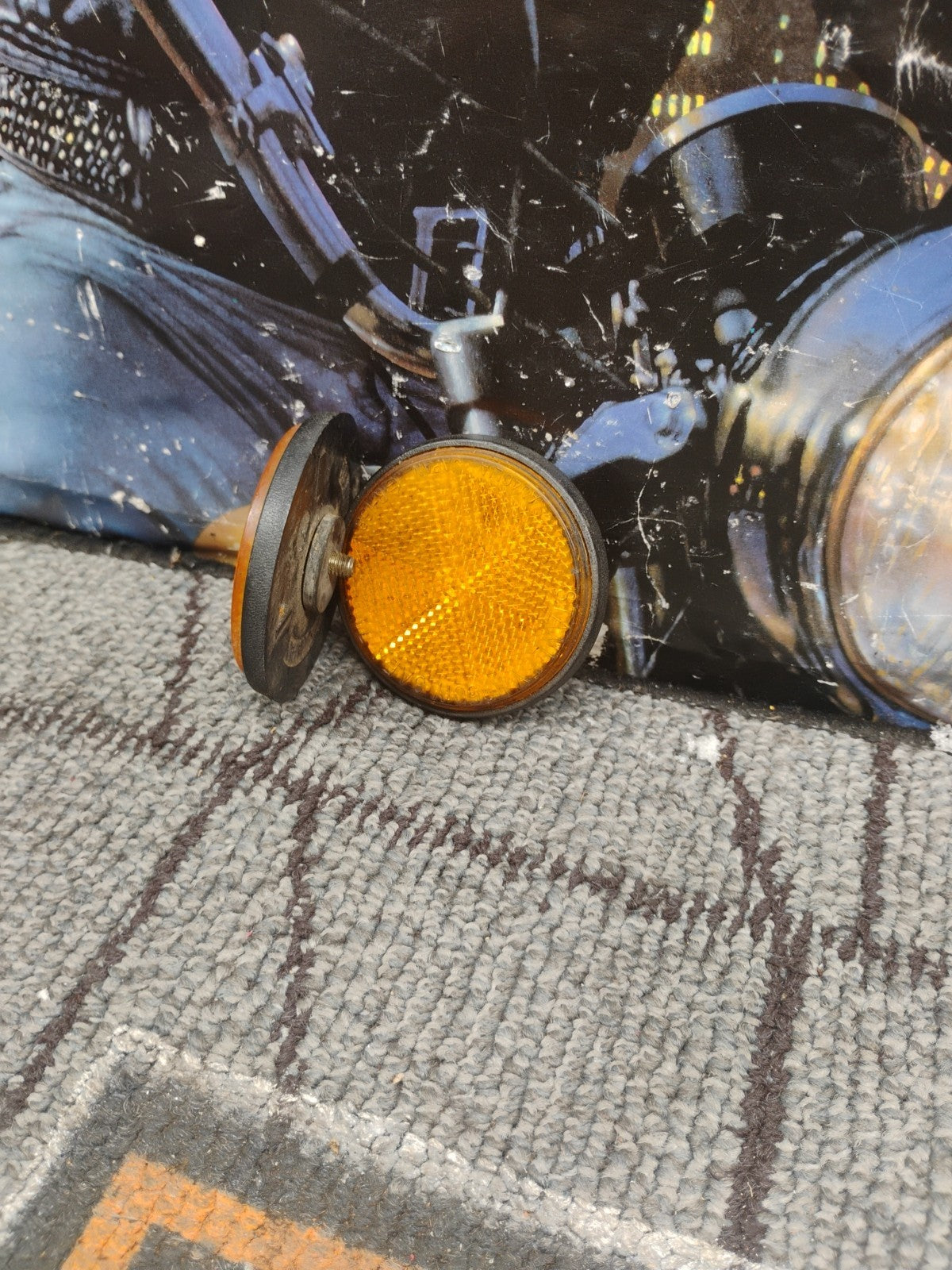 Round Amber Motorcycle Reflector Stanley 072-1042 R-168 Yamaha5.5 cm OD