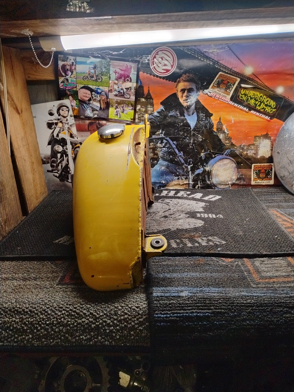 Harley-Davidson Peanut Gas Fuel Tank Yellow Black Script Logo OEM
