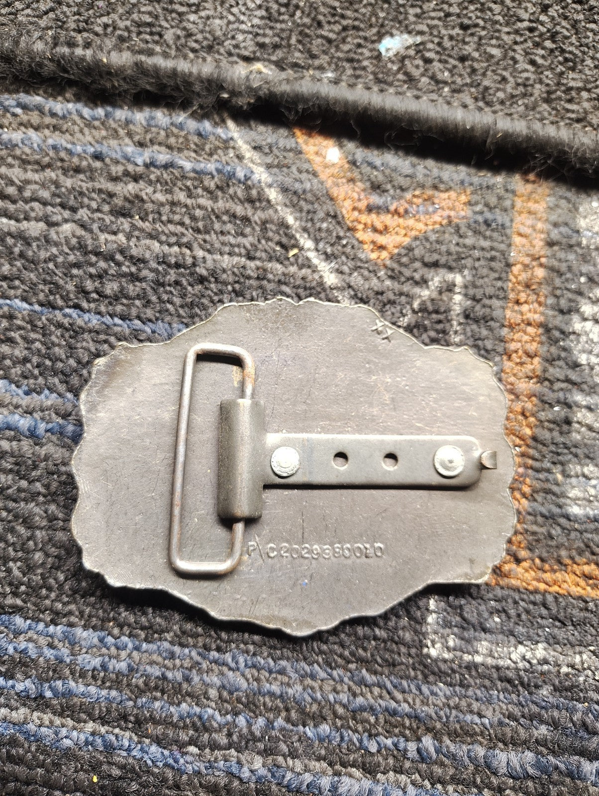 Vintage Pony Express Belt Buckle Horse Rider Western Silver Tone 1902