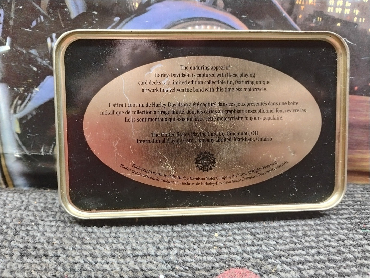 Harley Davidson Motorcycles 1997 Limited Edition Numbered Playing Cards w/Tin