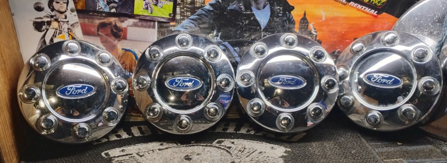 Set of 4 OEM Ford King Ranch Center Caps Chrome Hub Covers