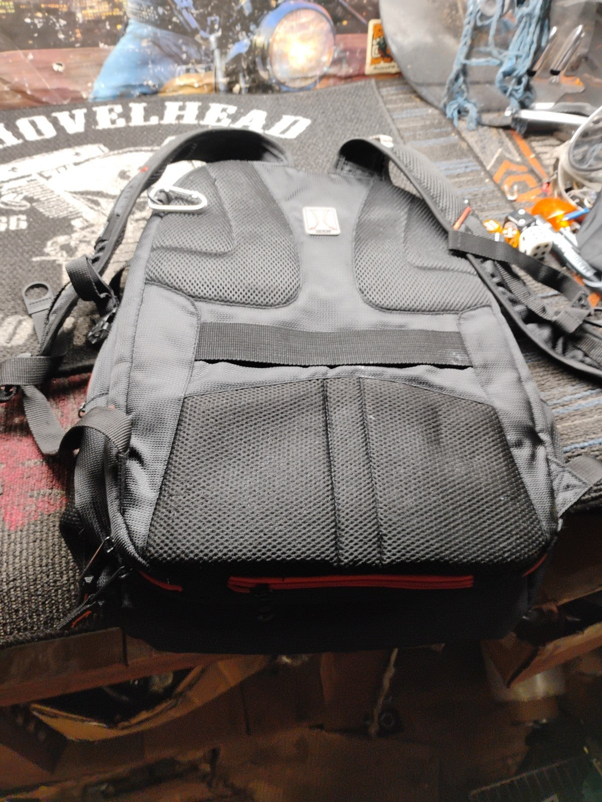 Harley-Davidson Backpack Gray Black Orange Bar & Shield Travel Laptop Motorcycle