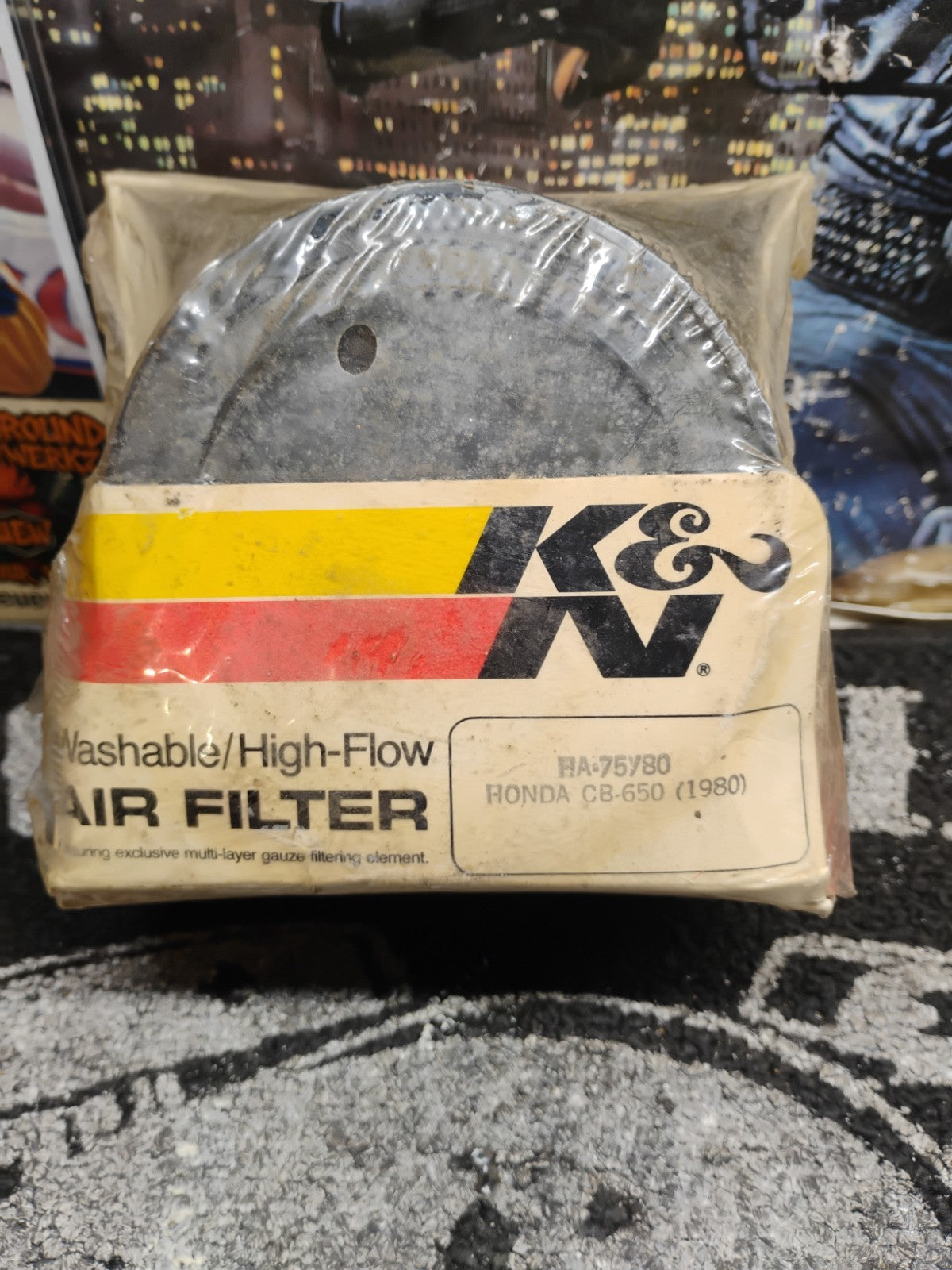 NOS Washable/High-Flow Air Filter CB650 K&N HA75/80 (1980)