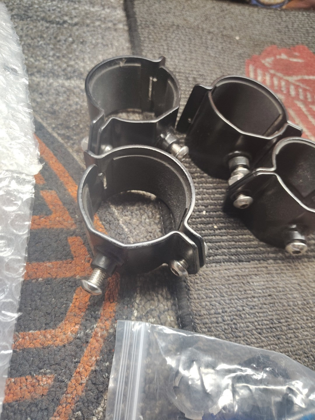 4PCS LED Light Bar Clamp Roof Roll Cage 1" 1.75" 2" Tube Mount Brackets Off Road