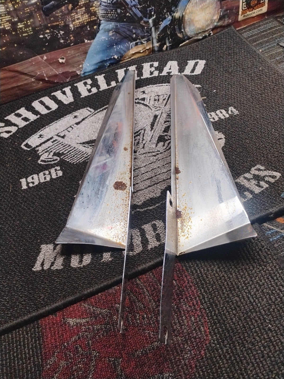 Vintage Harley-Davidson Touring Chrome Wind Guard Windshield Deflector Set OEM