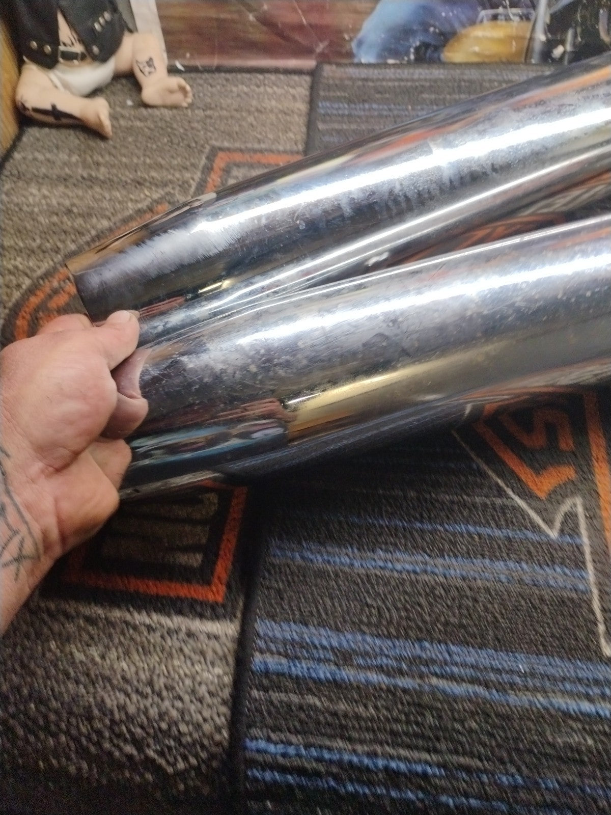 NEW TAKE OFF Road King HARLEY DAVIDSON Muffler Exhaust Pipe # 65546-98 65547-98