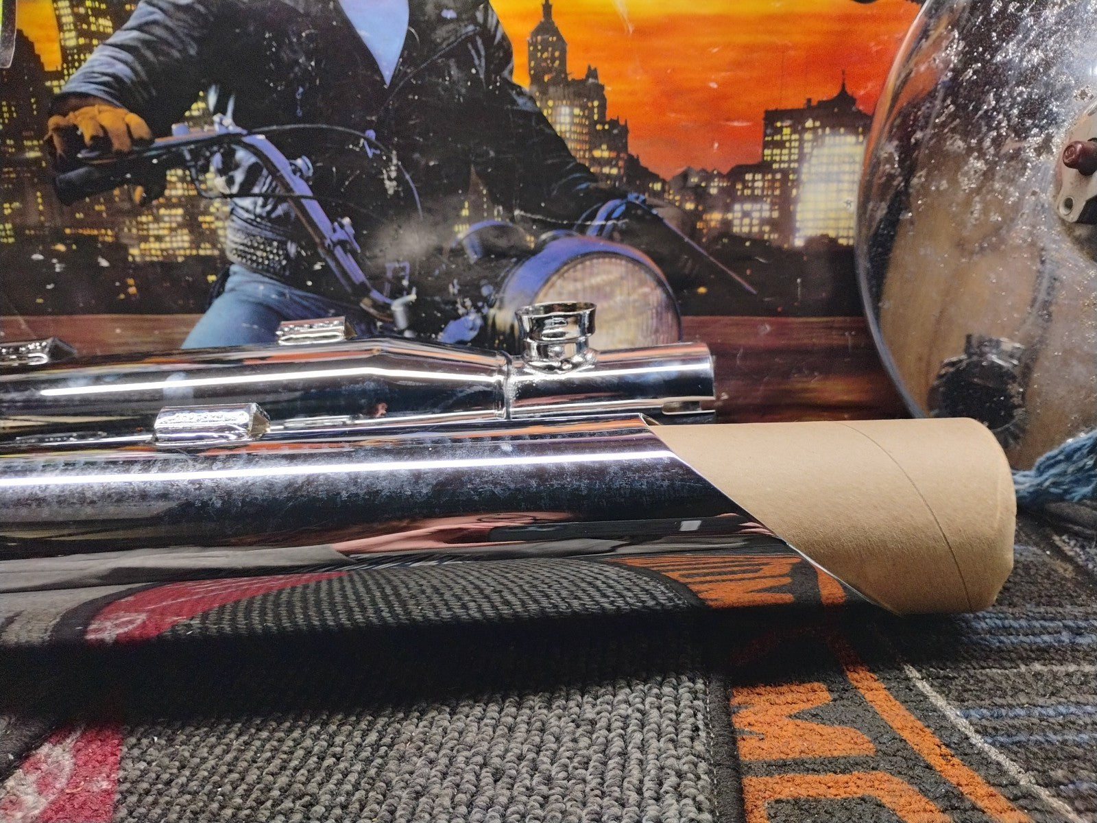 HARLEY DAVIDSON CYCLE SHACK Slip On Muffler Set, Chrome New Never Used