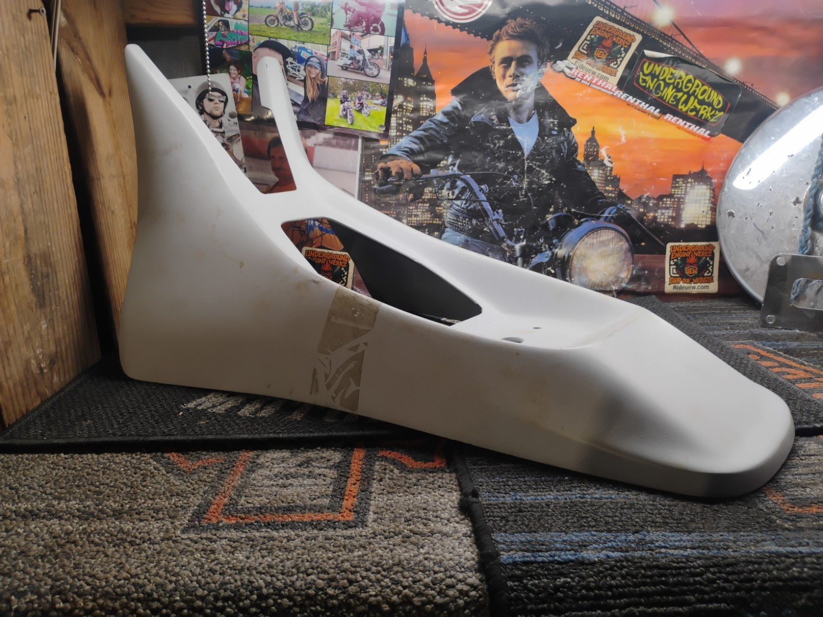1996-1998 Buell S1 Lightning Rear Tail Fairing Seat Cowl White M0190.TA
