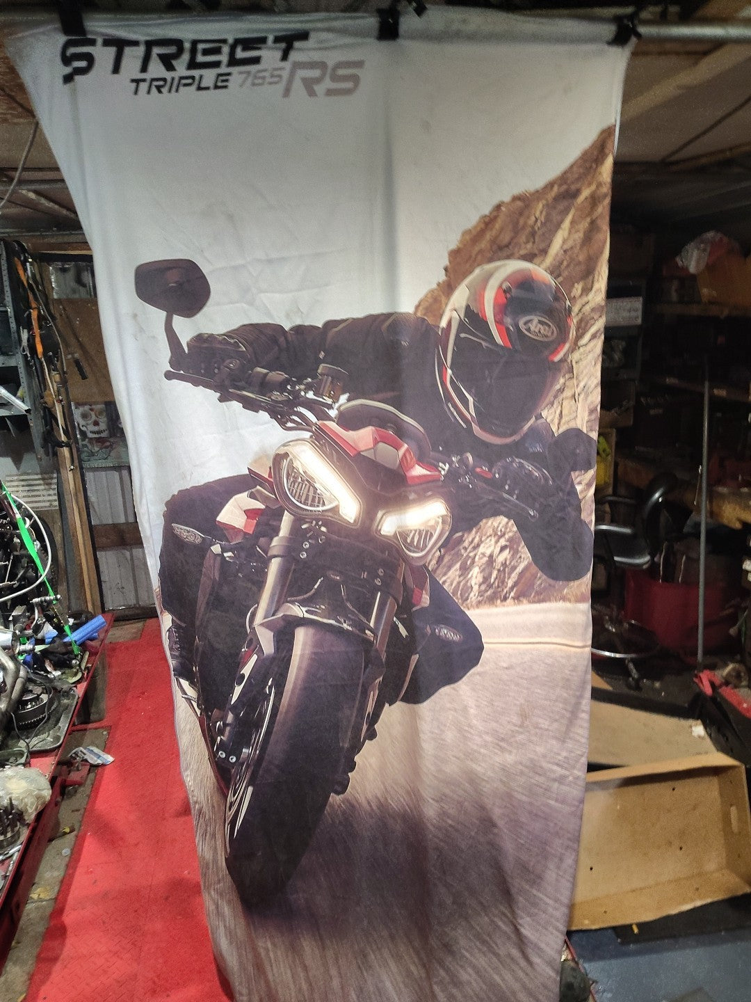 8 Ft Tall Triumph Street Triple 765 RS Flag Banner Advertisement