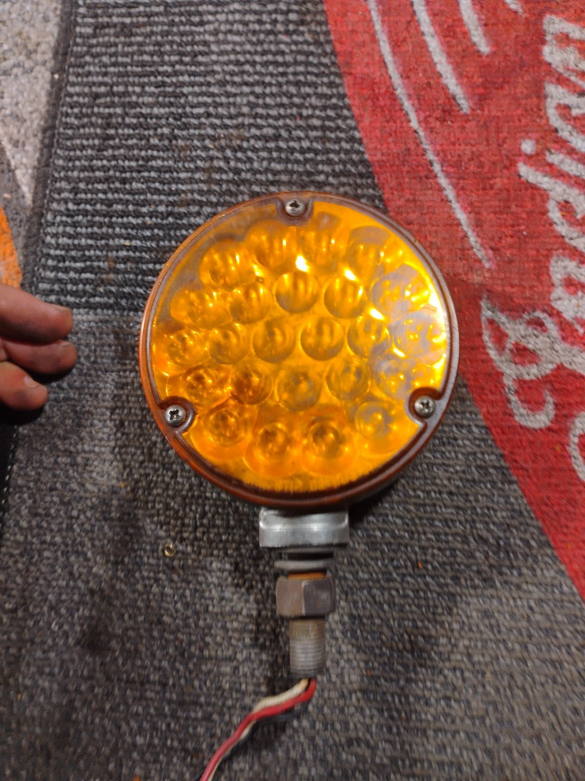 Grand General 78350 4” Faced Pearl LED Pedestal Light - Amber