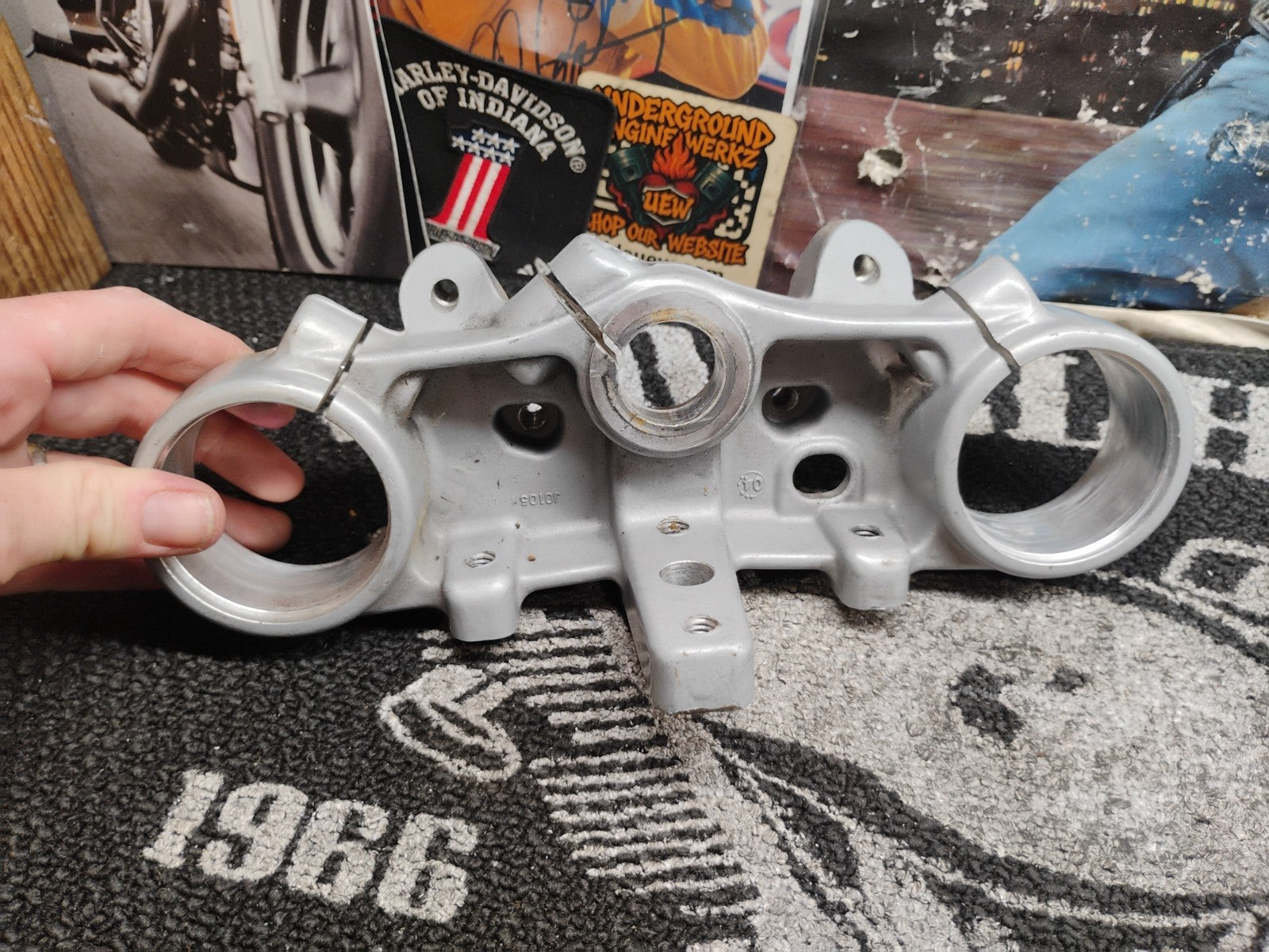 OEM Buell Lightning XB12S Upper Triple Tree Clamp Handlebar Mount Silver