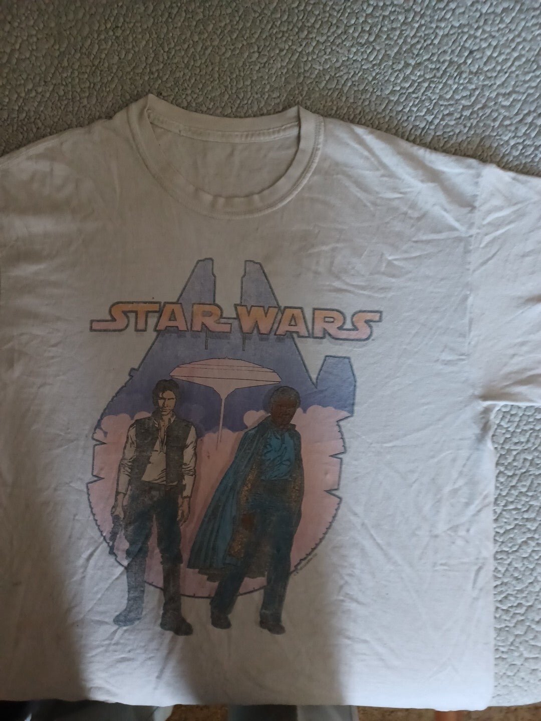 Star Wars Retro Vintage T-Shirt Lando Han Solo Milinium Falcon L.