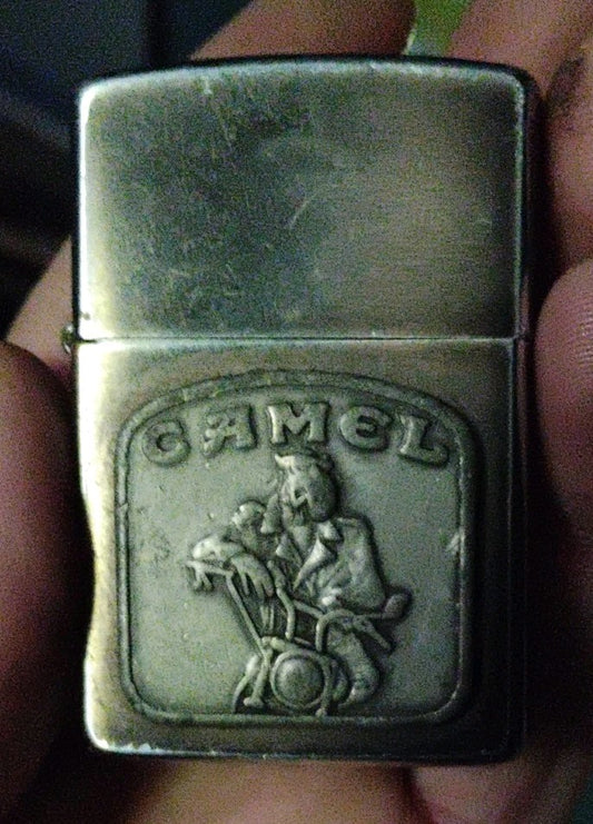 Vintage Zippo Lighter "Joe Camel On Motorcycle" Display Model! Very Rare!