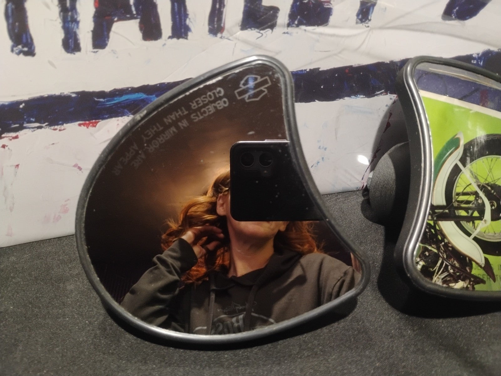 2014-2023 Harley Touring Batwing Fairing Side Mirrors Pair OEM A047108 46R-02806