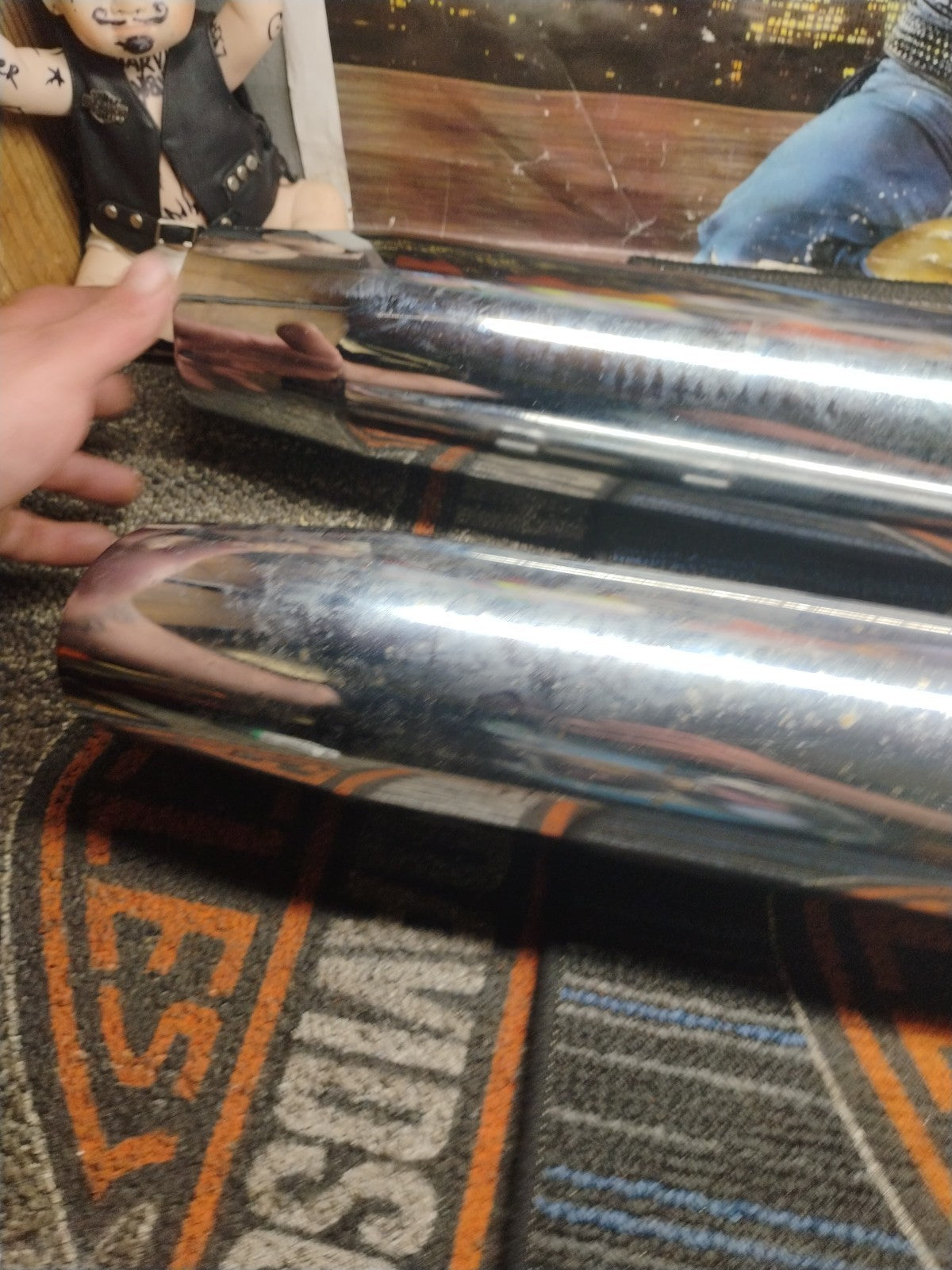 NEW TAKE OFF Road King HARLEY DAVIDSON Muffler Exhaust Pipe # 65546-98 65547-98