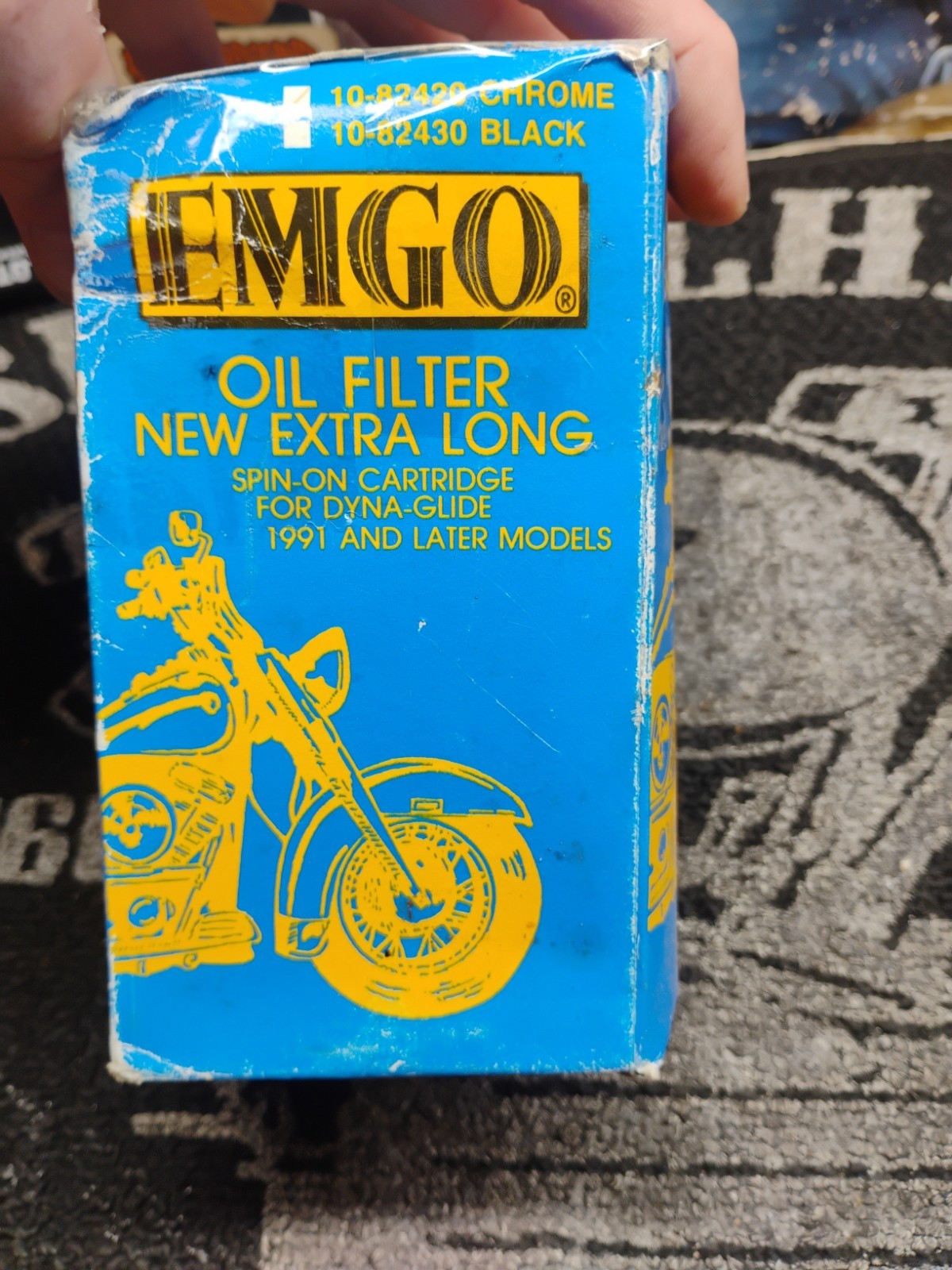 EMGO 10-82420 Black Extra Long Oil Filter Replaces Harley-Davidson 63813-90