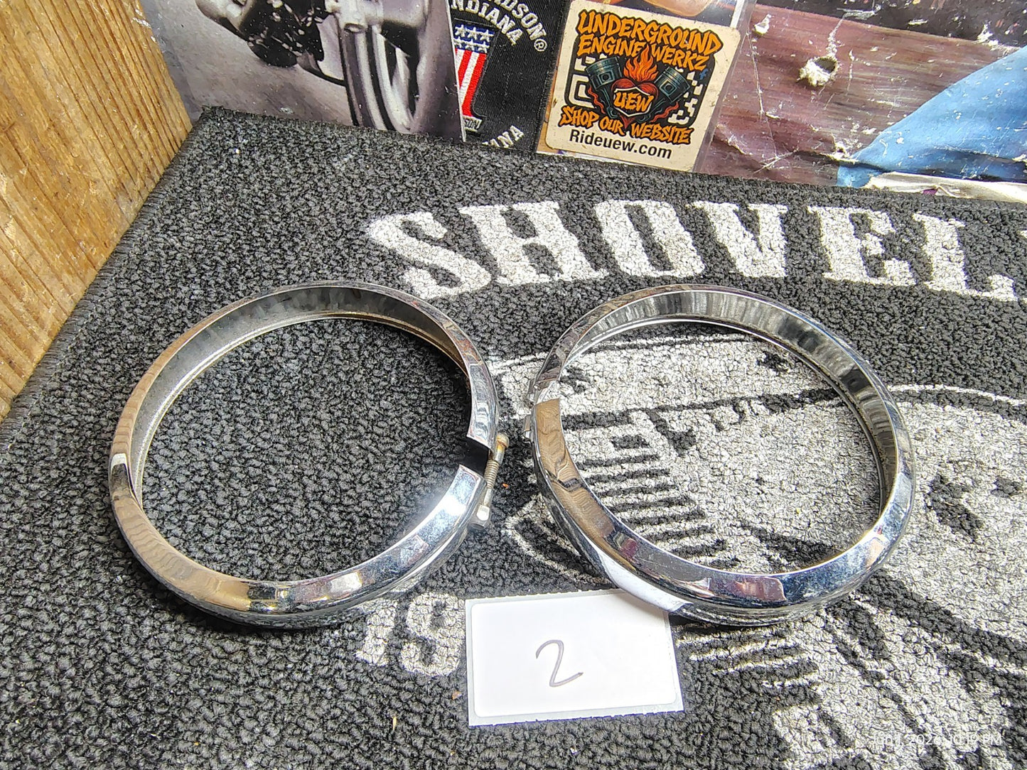 Harley-Davidson Passing Lamp Trim Rings 4.5" Pair Chrome OEM 69732-05