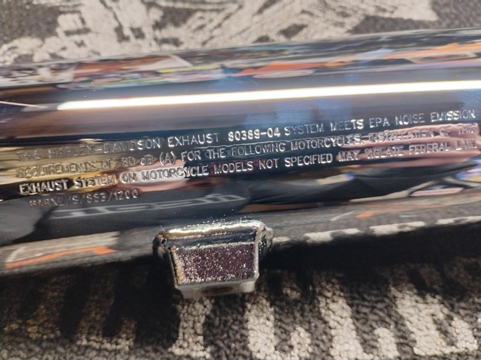 Harley-Davidson OEM Shorty Dual Rear Muffler Silencer 80391-04 Chrome