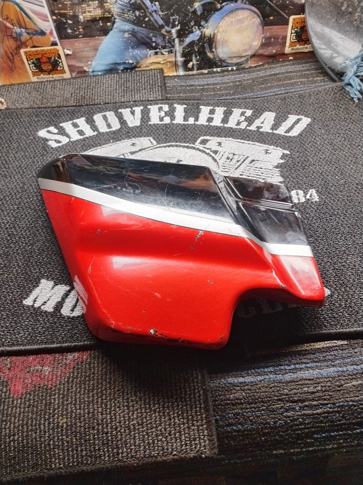 Harley Davidson FLHTC Touring 09-up LH Side Cover OEM Ember Red/Merlot 66250-09