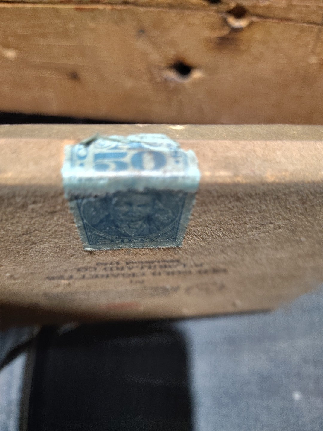 Travelstamps: 1933 US Revenue Series 103 - 50 Class A Cigs Stamp On Old Gold Box