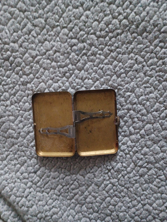 1930's GOODY CIGARETTE CASE CELLULOID Brass 3" x 2.25" x 5/8" Rare!