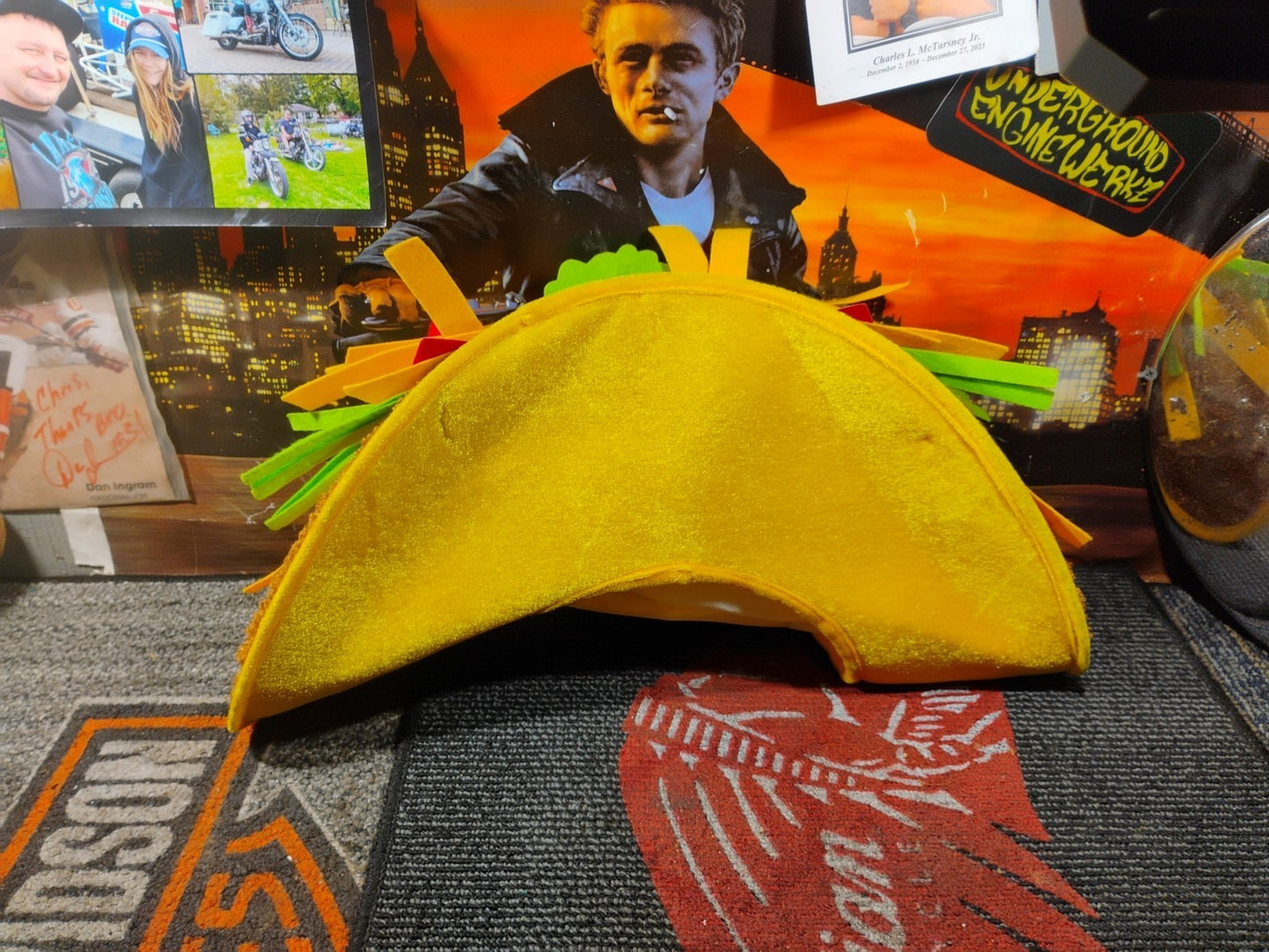 Adult Fiesta Yellow Taco Party Hat Novelty Food Prop Halloween Costume Accessory