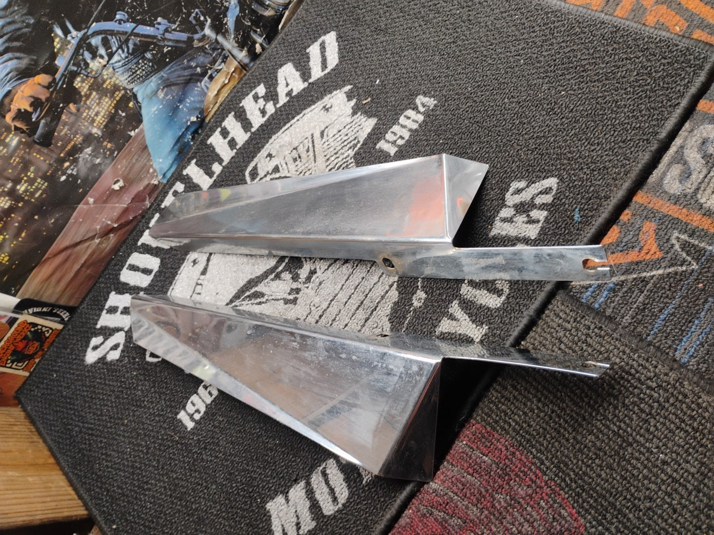 Vintage Harley-Davidson Touring Chrome Wind Guard Windshield Deflector Set OEM