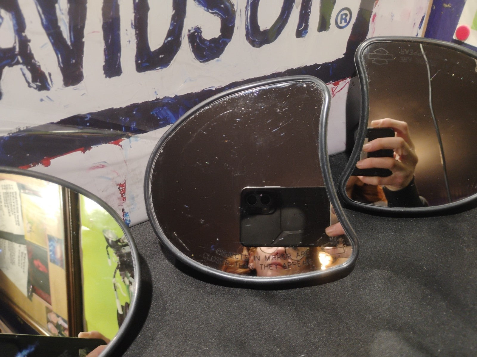 2014-2023 Harley Touring Batwing Fairing Side Mirrors Pair OEM A047108 46R-02806