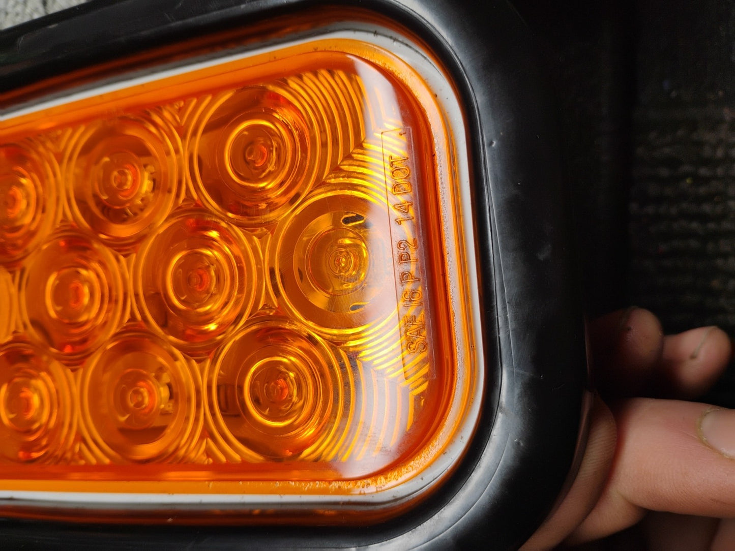 3pc Amber 5" x 3" Rectangular LED Tail Light DOT 80 Inch Trailer Tow Truck