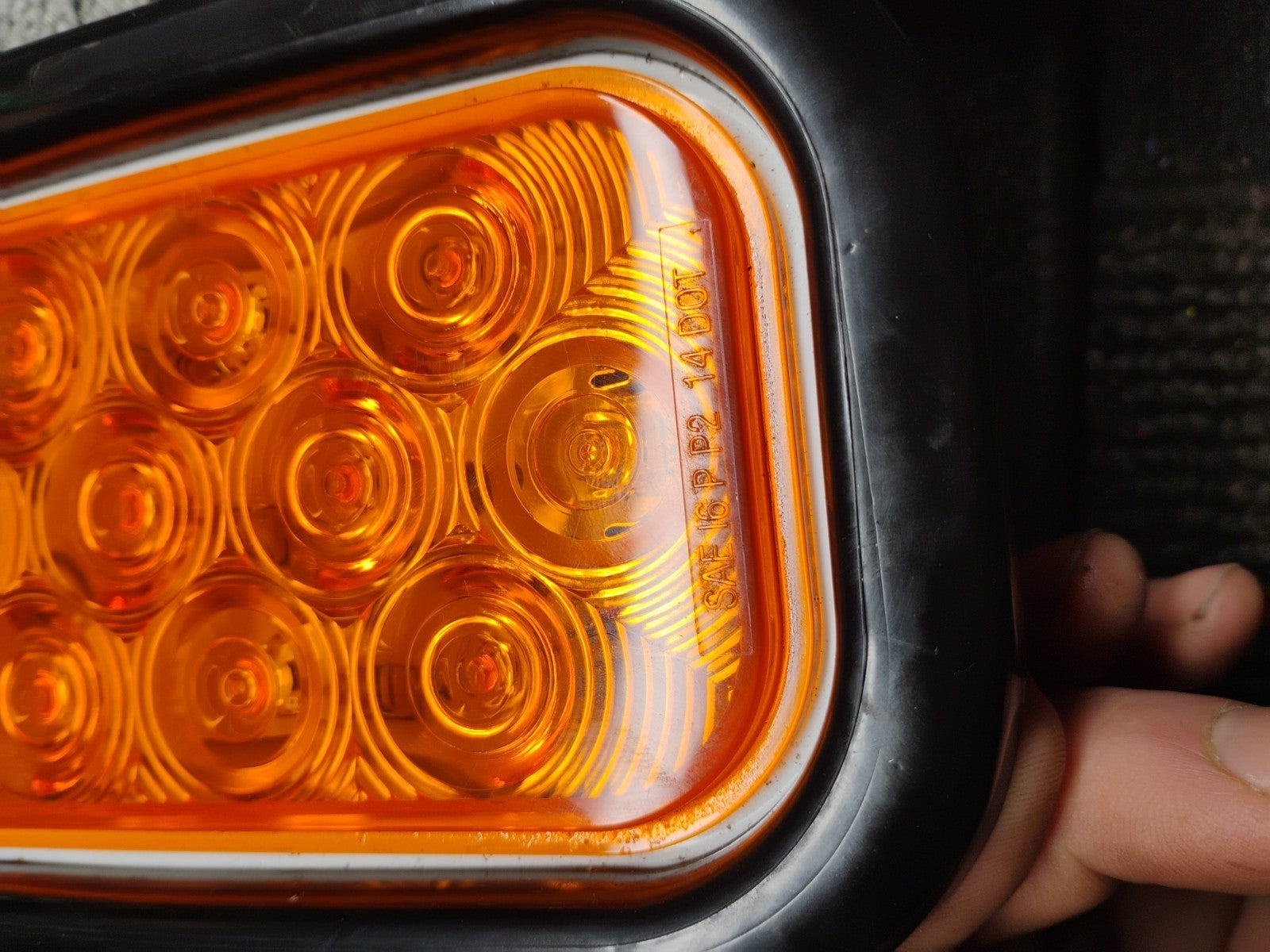 3pc Amber 5" x 3" Rectangular LED Tail Light DOT 80 Inch Trailer Tow Truck