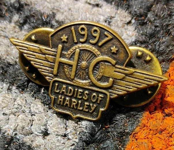 1997 Harley Davidson Motorcycles - Ladies Of Harley H-C Wings Pin 1-1/4" wide