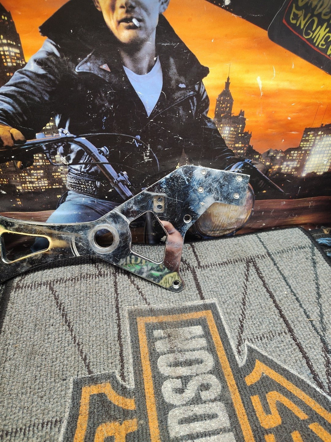 Rear Brake Caliper Mount License plate Bracket Harley Softail 87-99 Custom FXST