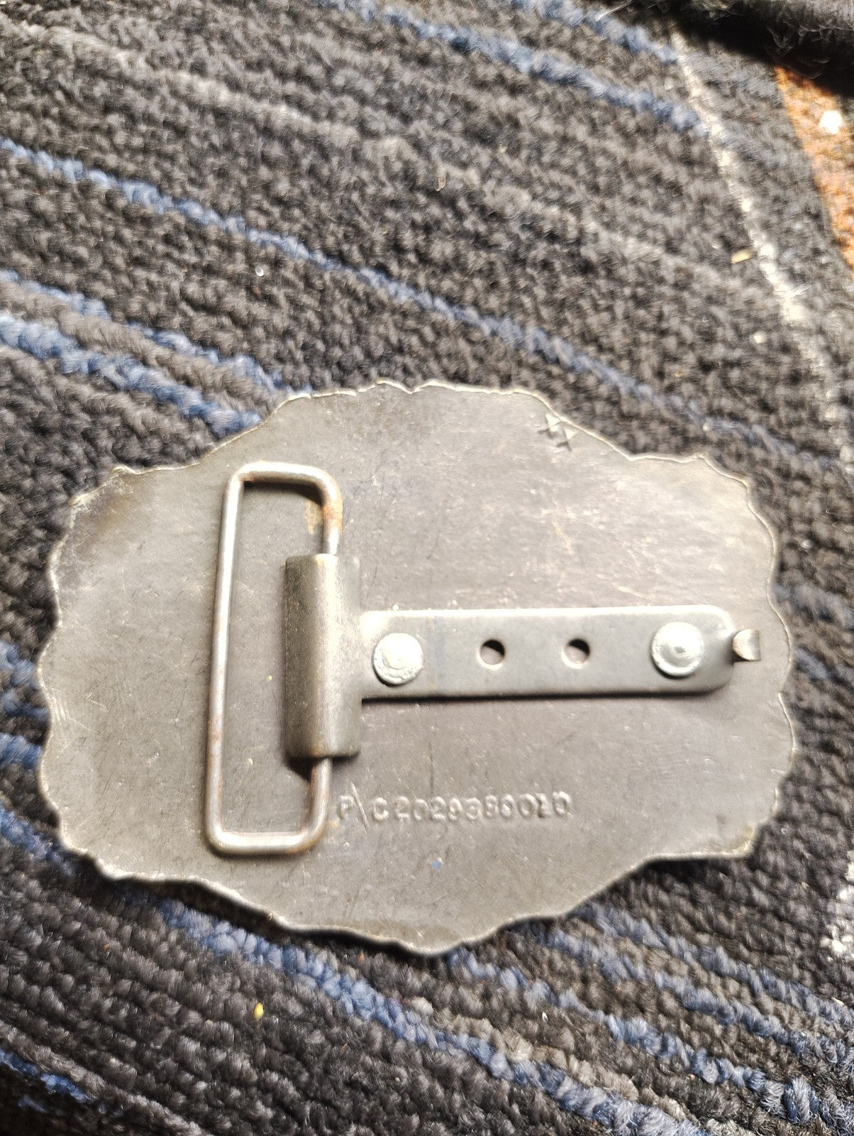 Vintage Pony Express Belt Buckle Horse Rider Western Silver Tone 1902