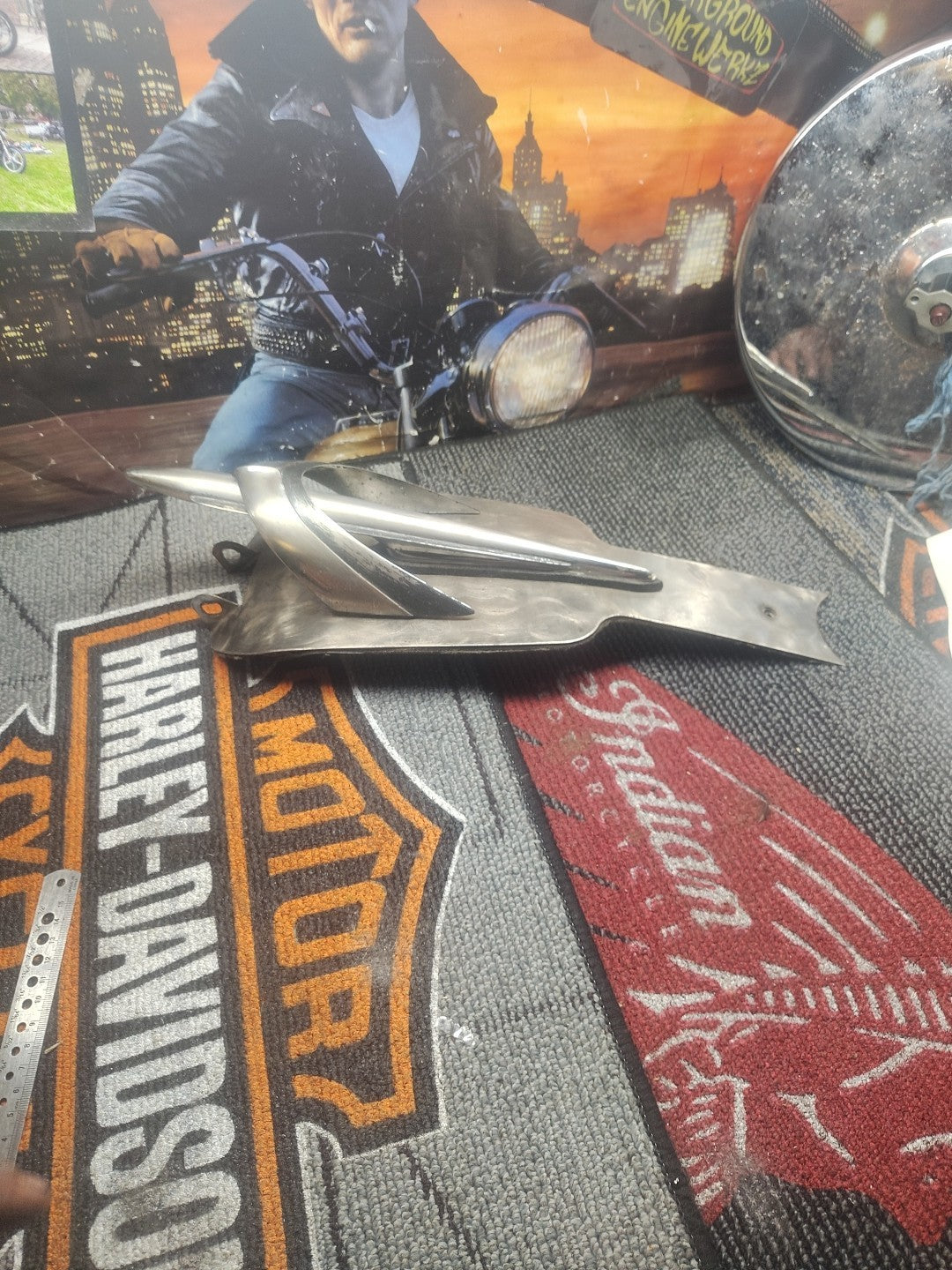 Custom Vintage Davidson Shovelhead Panhead Split Tank Cover Bib Chrome 