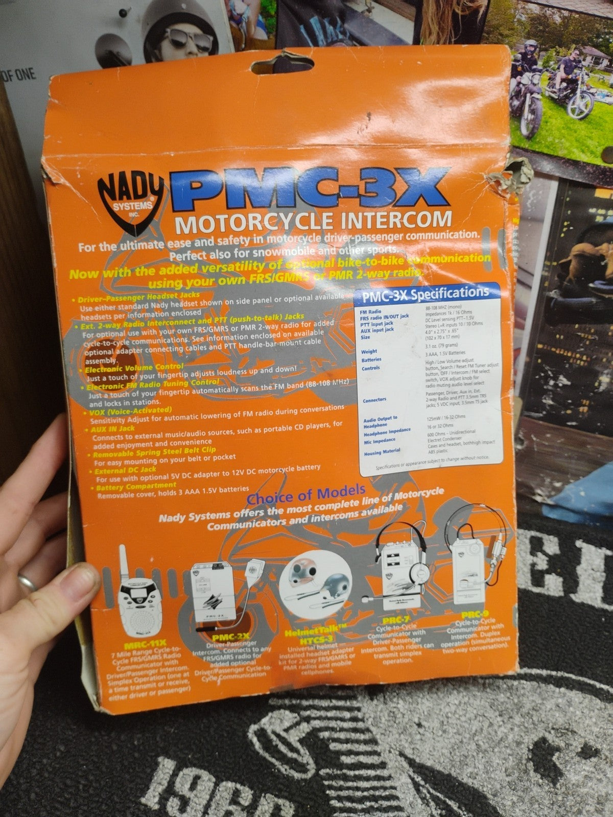 NADY PMC-3X Motorcycle FM Radio Driver Passenger Intercom System NOS