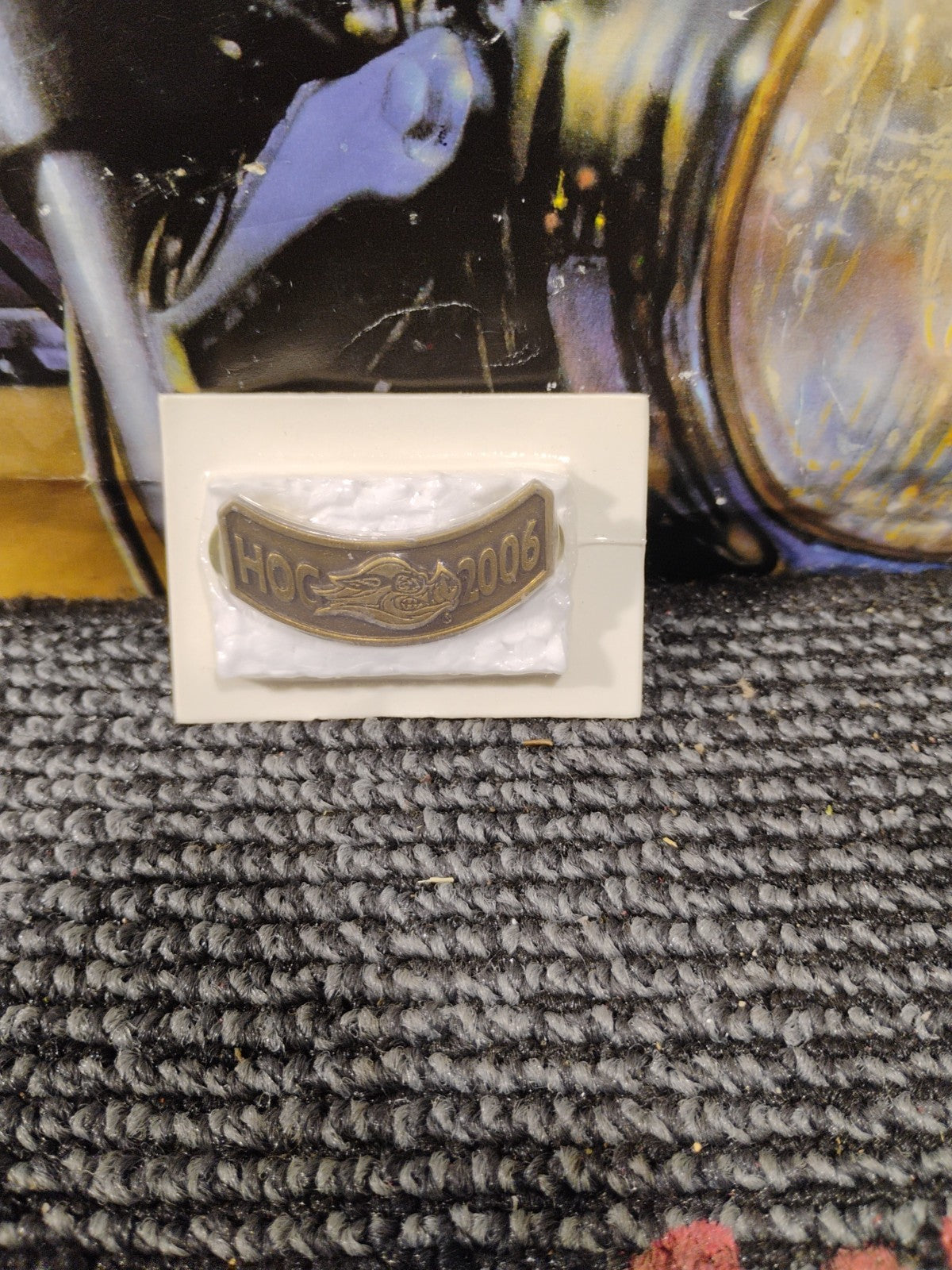 Harley Davidson Owners Group HOG 2006 Rocker Pin Lapel Brass Color Motorcycle 