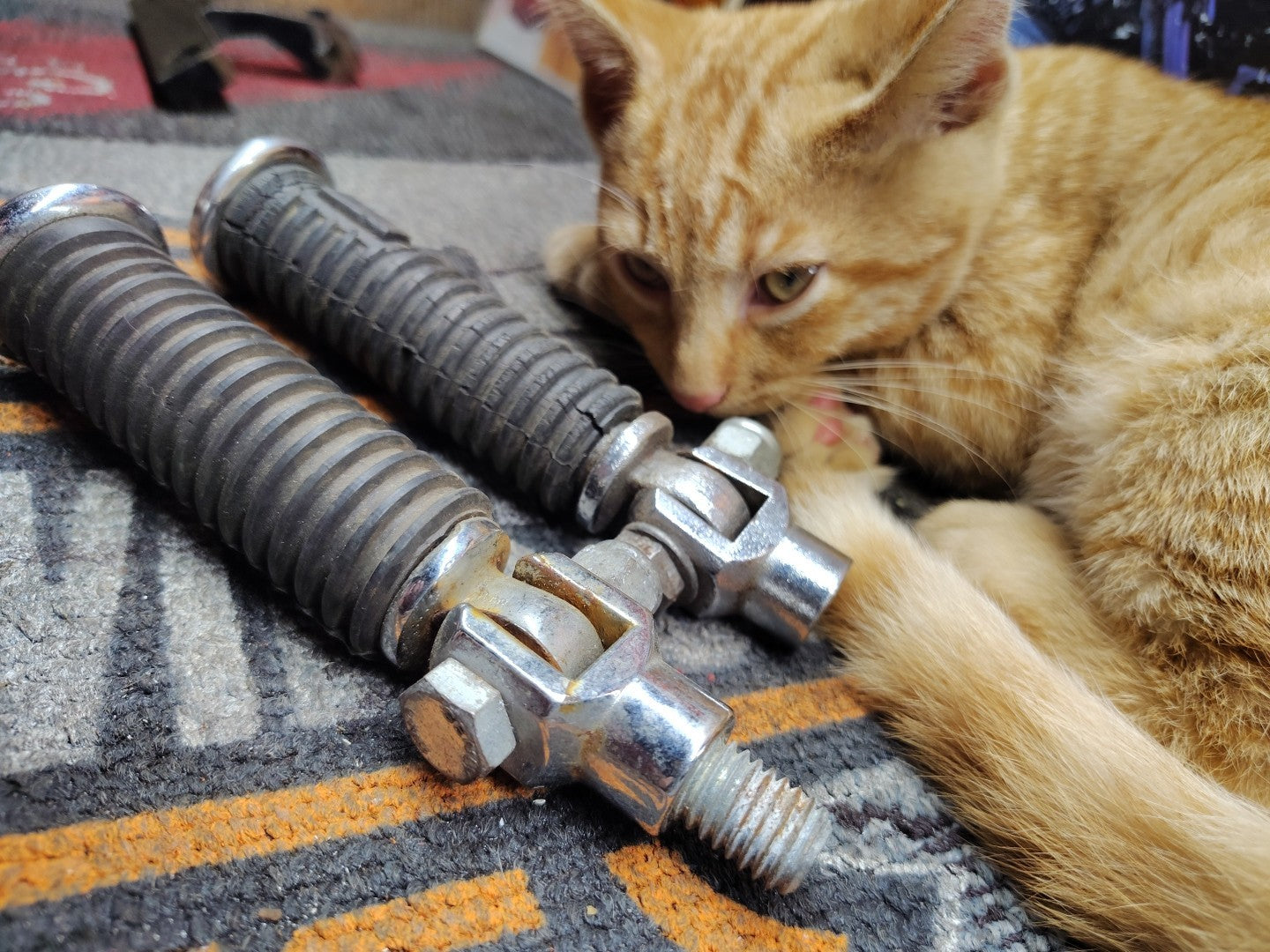 Chrome Tip Harley-Davidson Highway Foot Pegs Off 2001 Heritage Softail