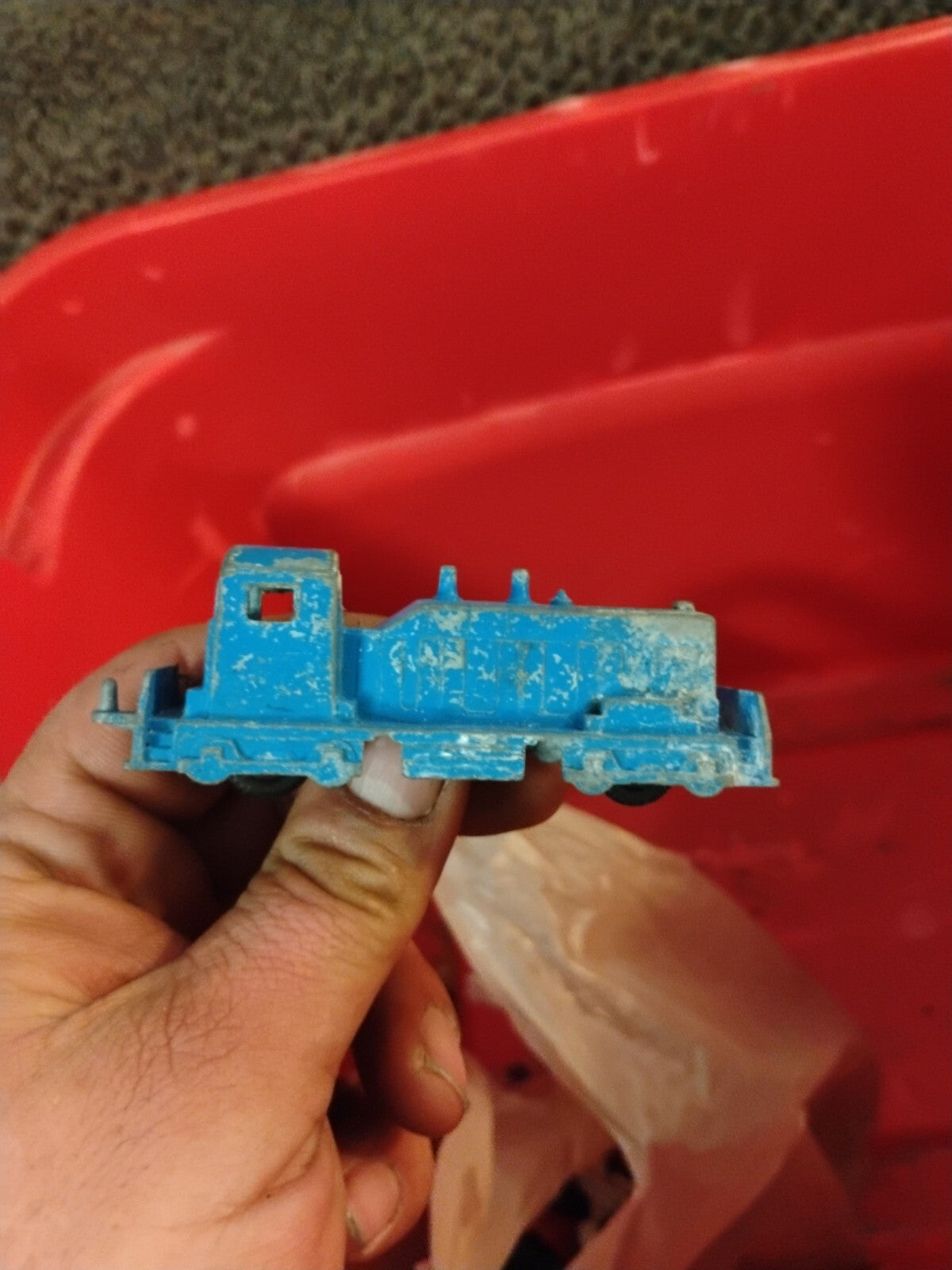 MIDGETOY TRAIN Rockford IL Vintage Diecast Metal  Blue