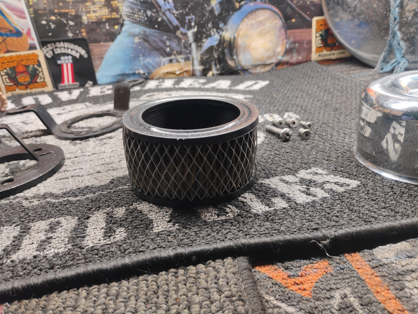 Chrome Air Cleaner /Breather Kit With Hardware 
