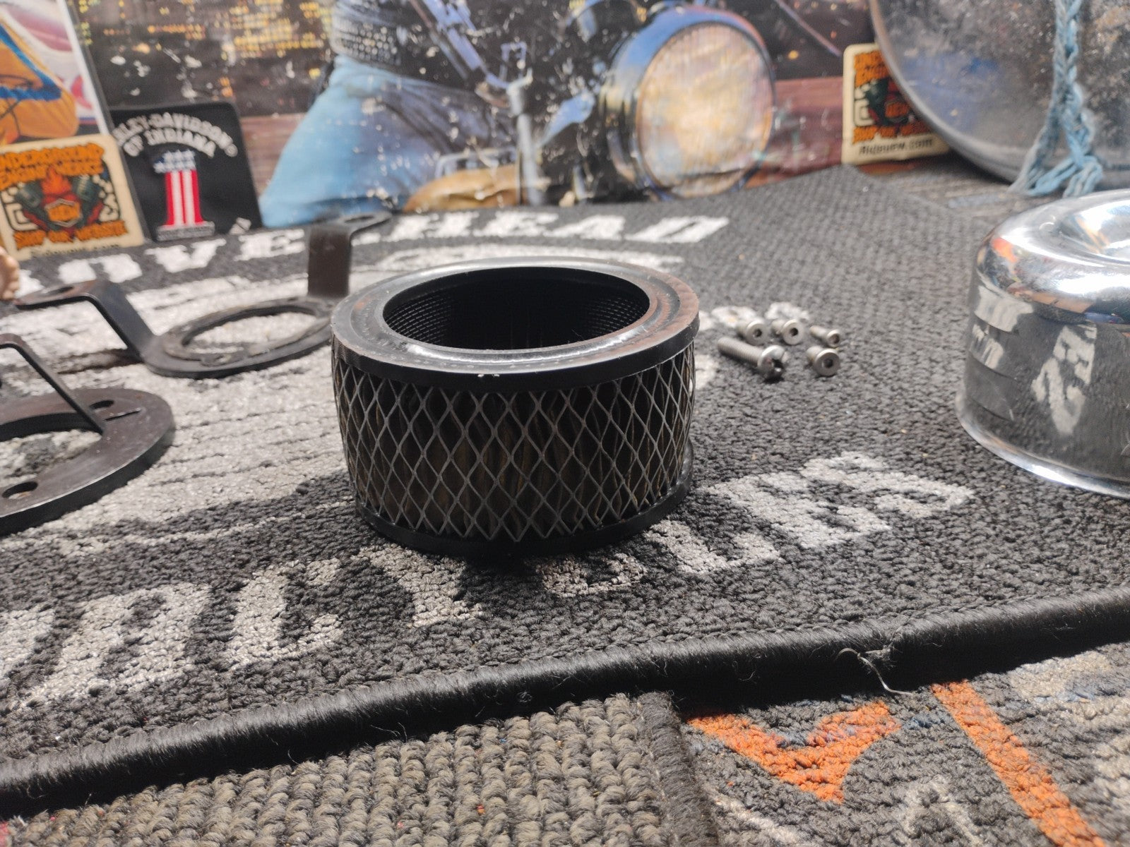 Chrome Air Cleaner /Breather Kit With Hardware 