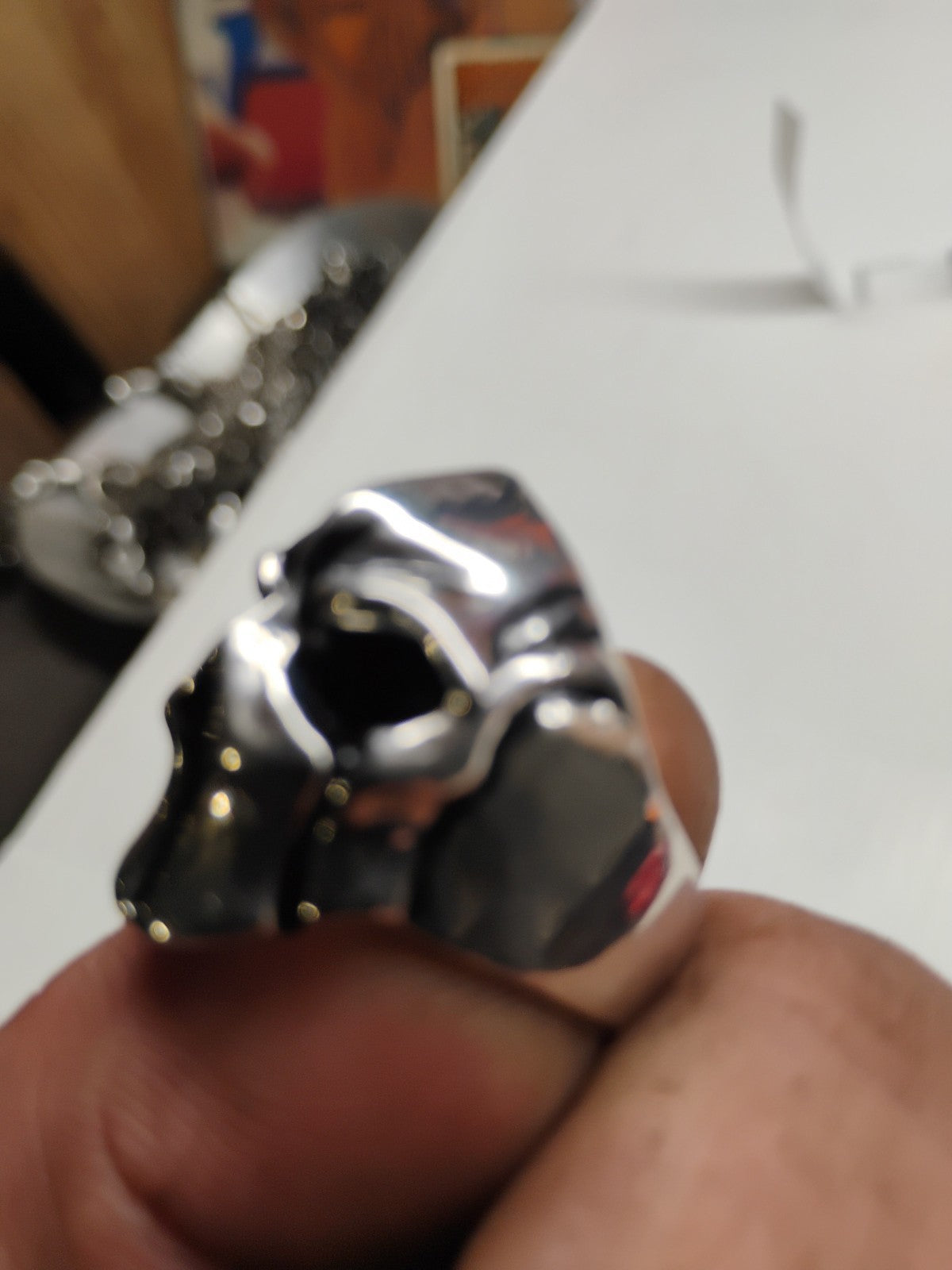 Mens Biker Gladiator Skull Spartan Helmet Ring Stainless Steel Size 9 Gift